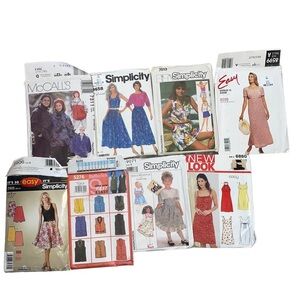 set of 8 clothing patterns for women & children make your own clothes